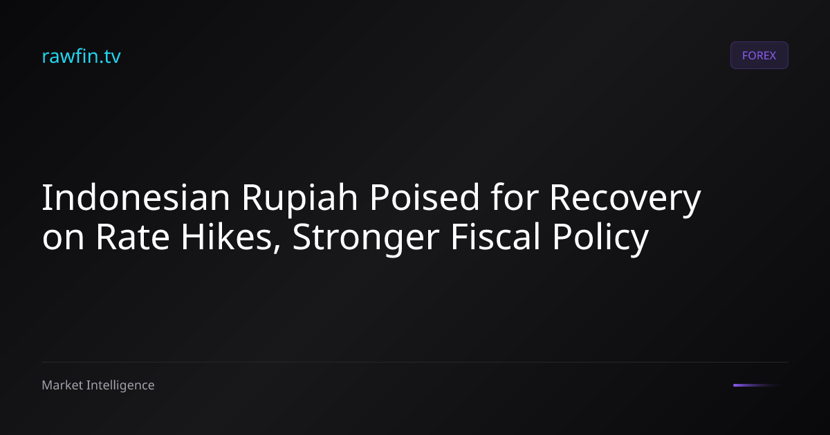 Indonesian Rupiah Poised for Recovery on Rate Hikes, Stronger Fiscal Policy