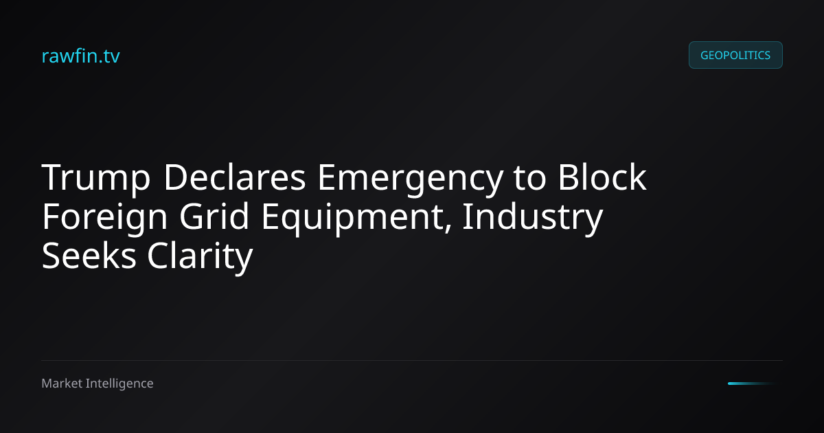 Trump Declares Emergency to Block Foreign Grid Equipment, Industry Seeks Clarity