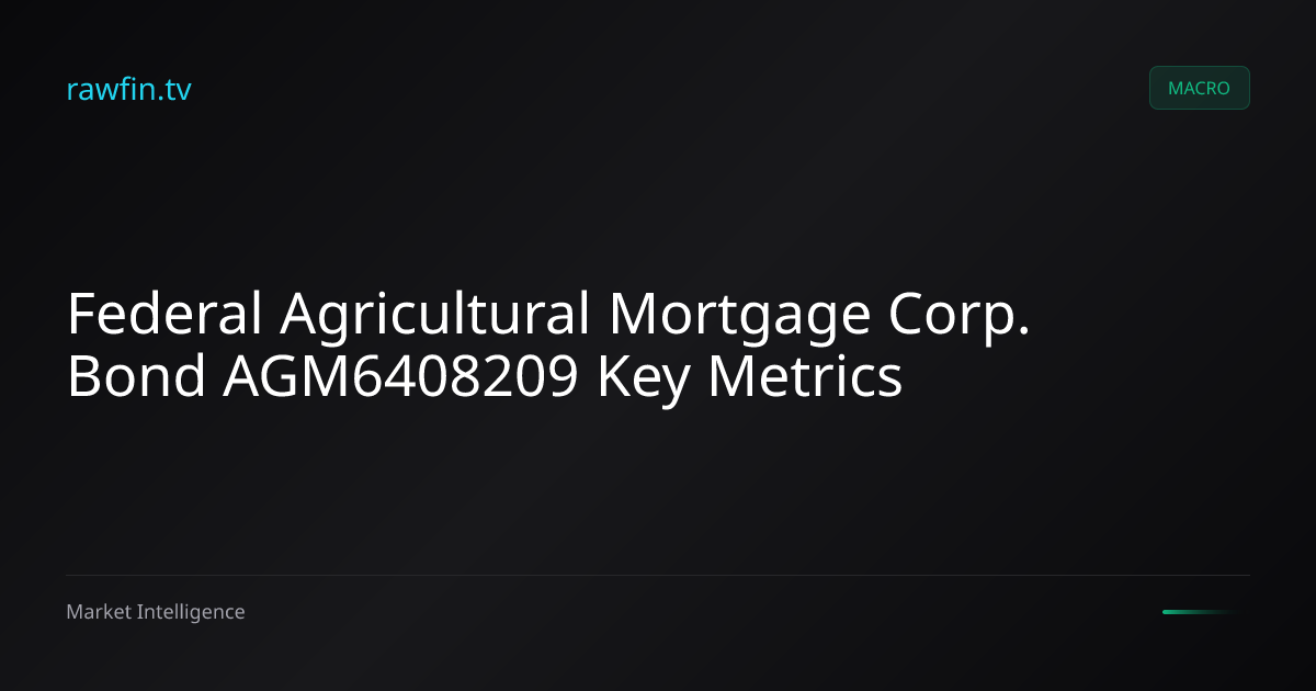 Federal Agricultural Mortgage Corp. Bond AGM6408209 Key Metrics