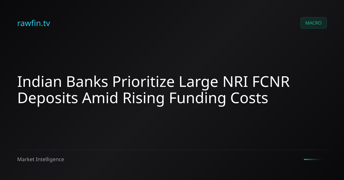 Indian Banks Prioritize Large NRI FCNR Deposits Amid Rising Funding Costs
