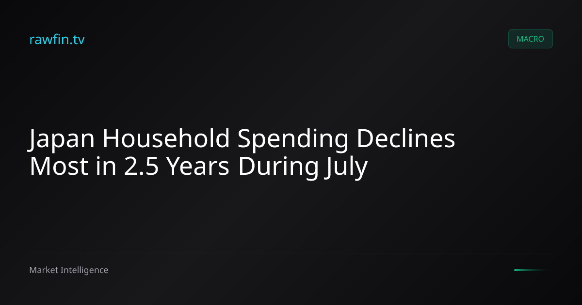 Japan Household Spending Declines Most in 2.5 Years During July
