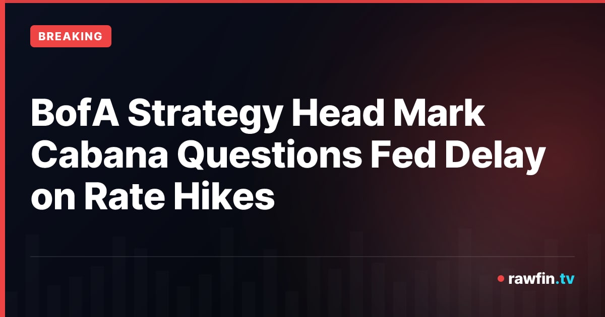 BofA Strategy Head Mark Cabana Questions Fed Delay on Rate Hikes