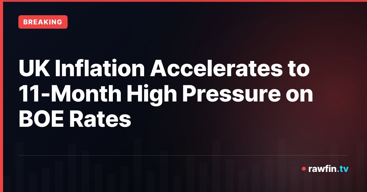 UK Inflation Accelerates to 11-Month High Pressure on BOE Rates