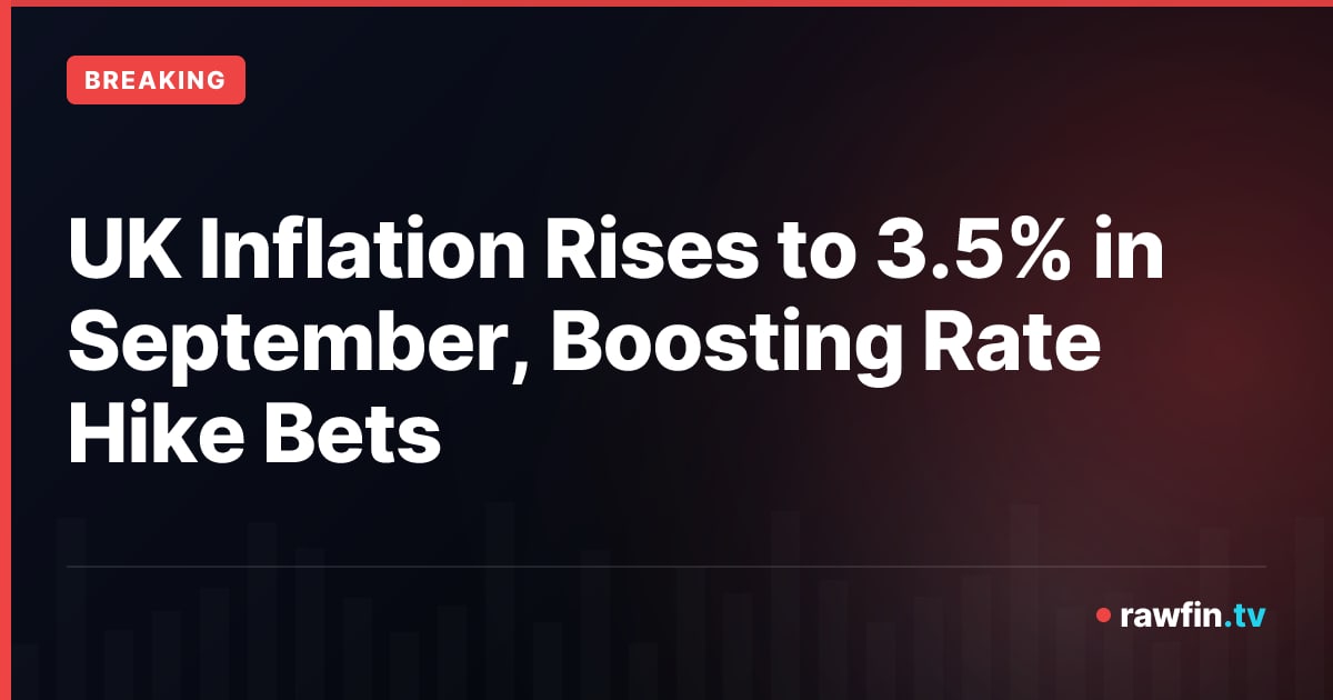 UK Inflation Rises to 3.5% in September, Boosting Rate Hike Bets