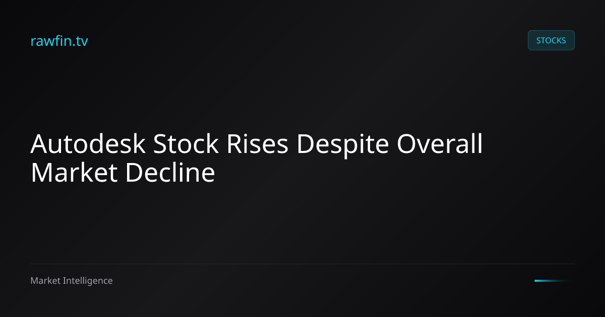 Autodesk Stock Rises Despite Overall Market Decline