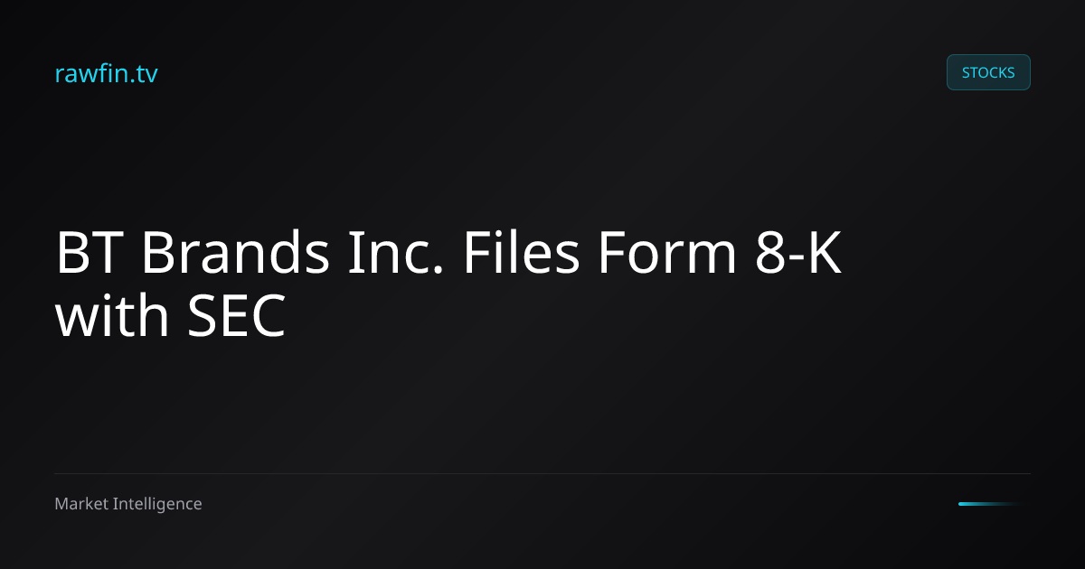 BT Brands Inc. Files Form 8-K with SEC
