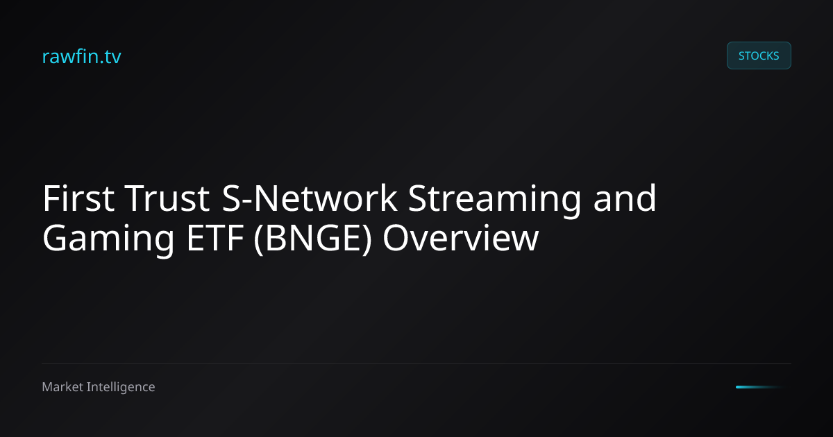 First Trust S-Network Streaming and Gaming ETF (BNGE) Overview