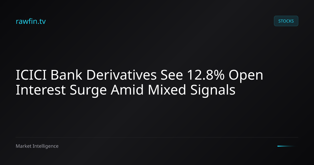ICICI Bank Derivatives See 12.8% Open Interest Surge Amid Mixed Signals