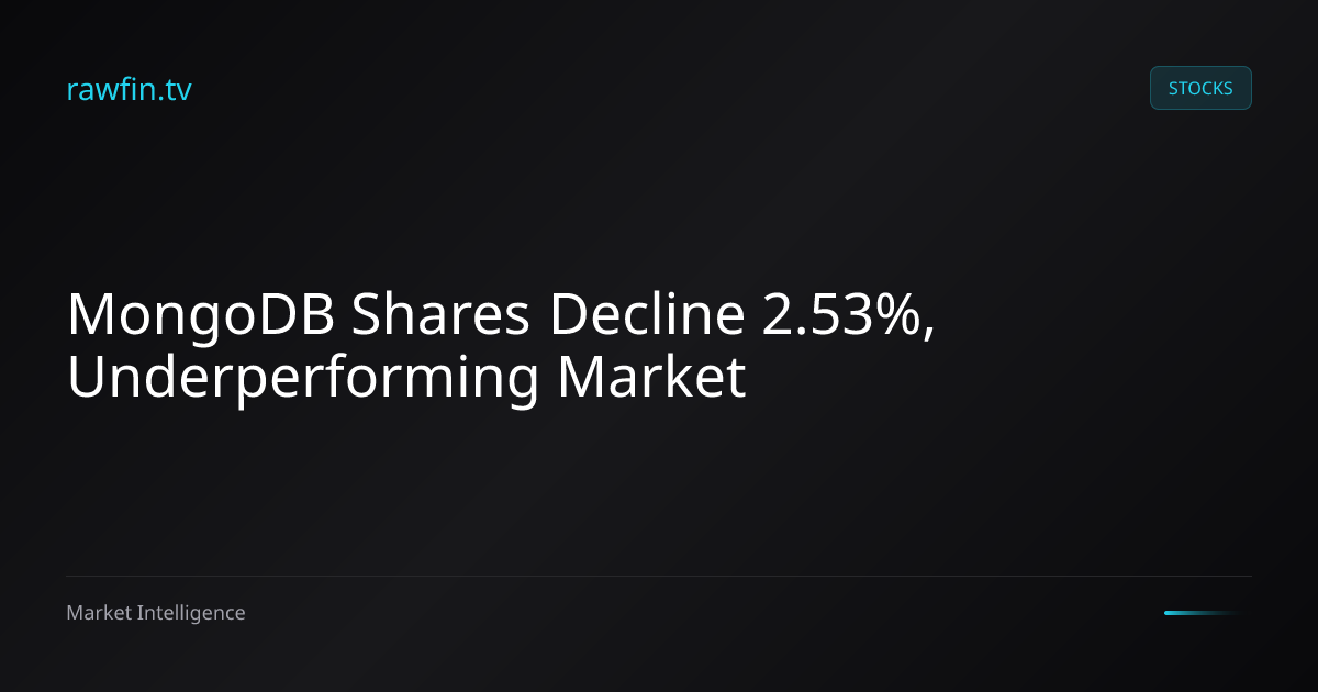 MongoDB Shares Decline 2.53%, Underperforming Market