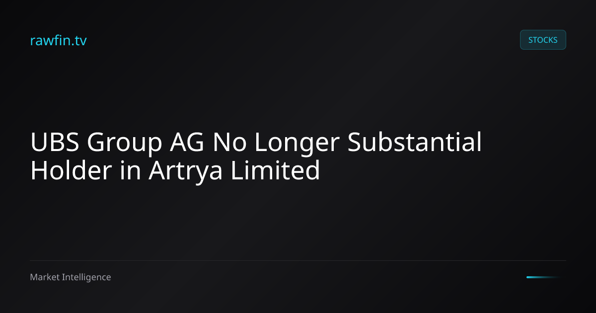 UBS Group AG No Longer Substantial Holder in Artrya Limited