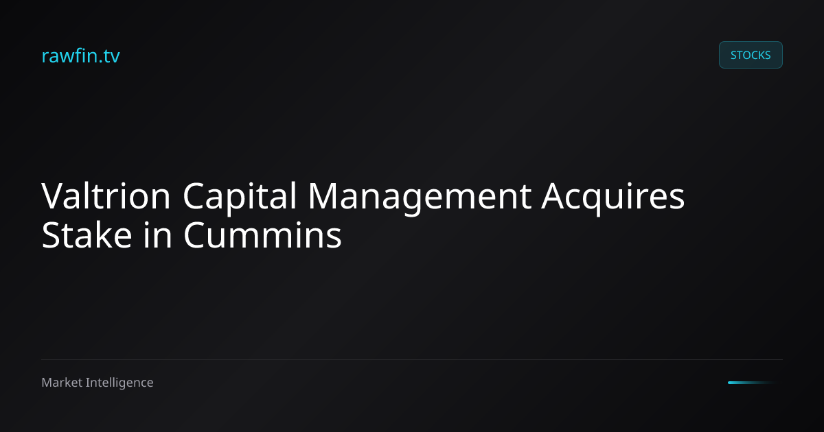 Valtrion Capital Management Acquires Stake in Cummins
