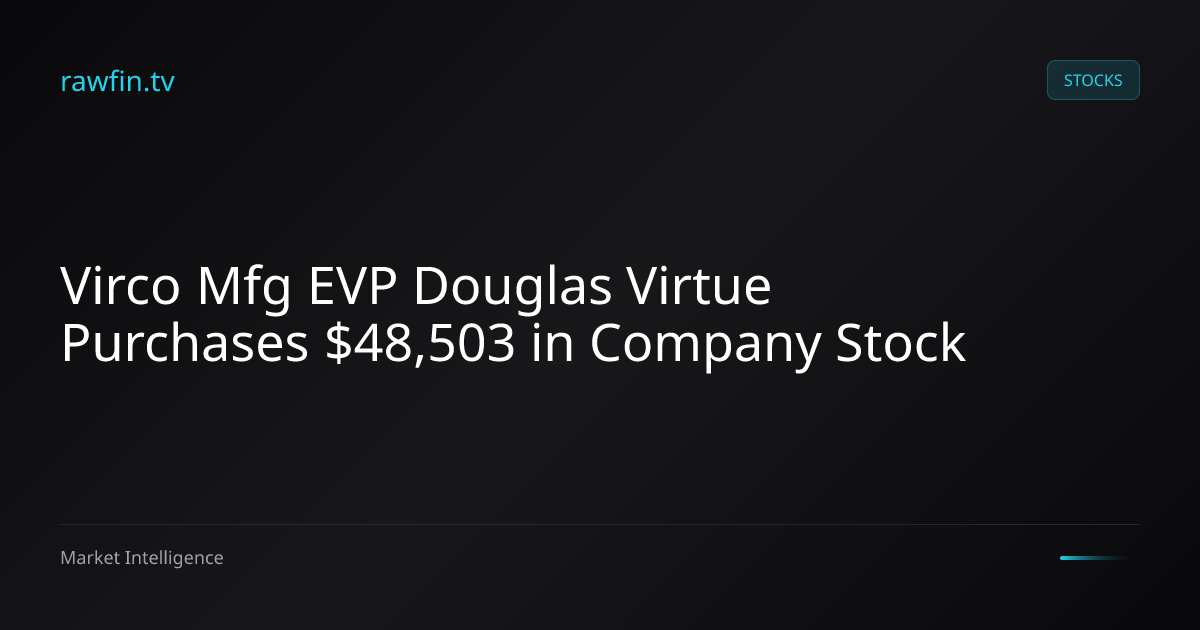 Virco Mfg EVP Douglas Virtue Purchases $48,503 in Company Stock