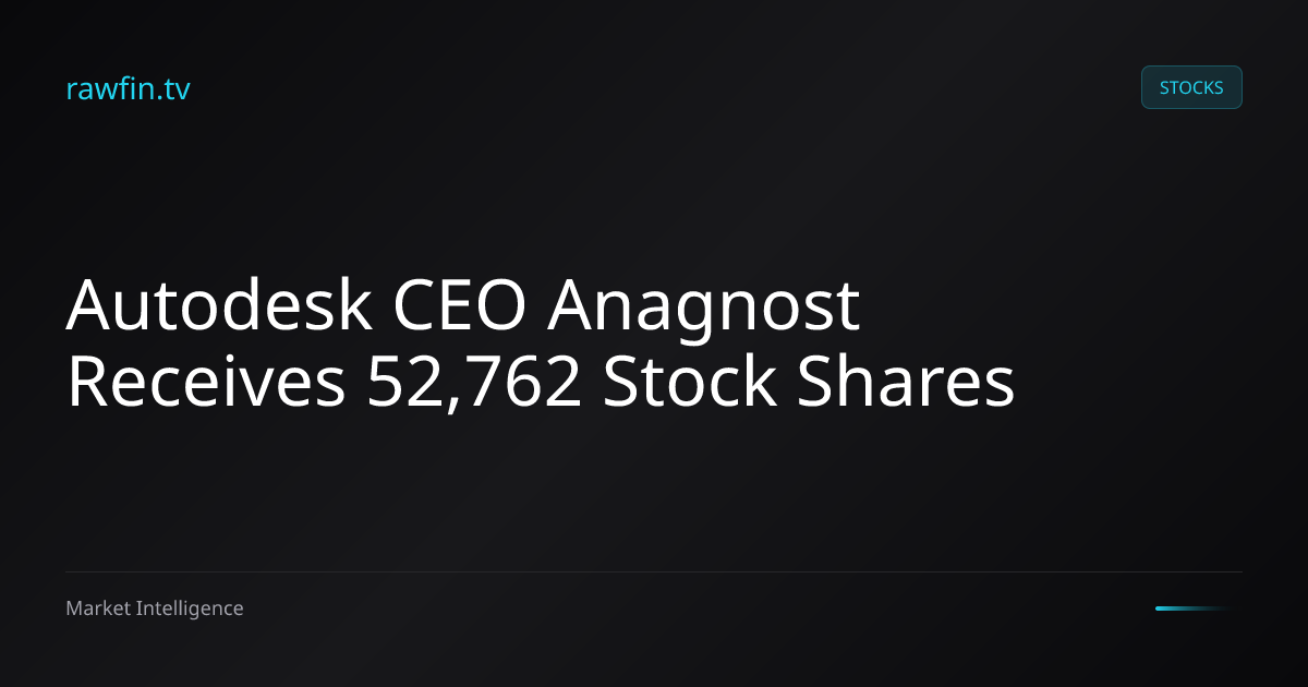 Autodesk CEO Anagnost Receives 52,762 Stock Shares