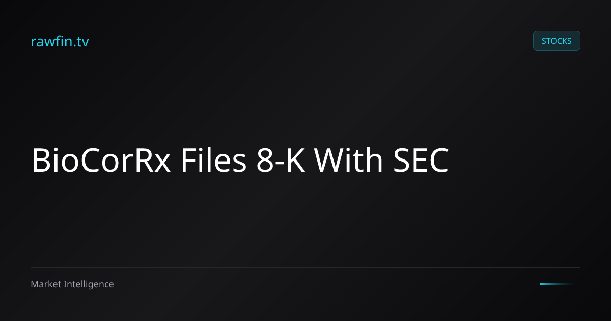 BioCorRx Files 8-K With SEC