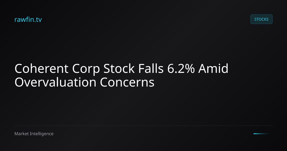 Coherent Corp Stock Falls 6.2% Amid Overvaluation Concerns