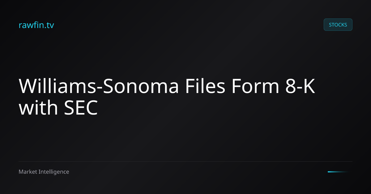Williams-Sonoma Files Form 8-K with SEC