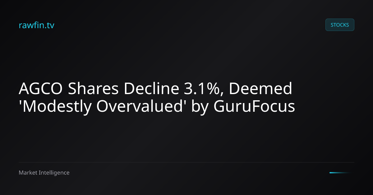 AGCO Shares Decline 3.1%, Deemed 'Modestly Overvalued' by GuruFocus
