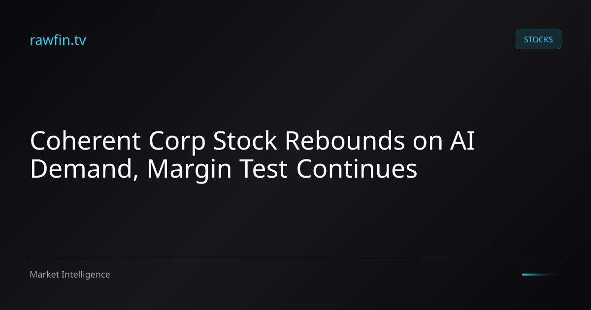 Coherent Corp Stock Rebounds on AI Demand, Margin Test Continues
