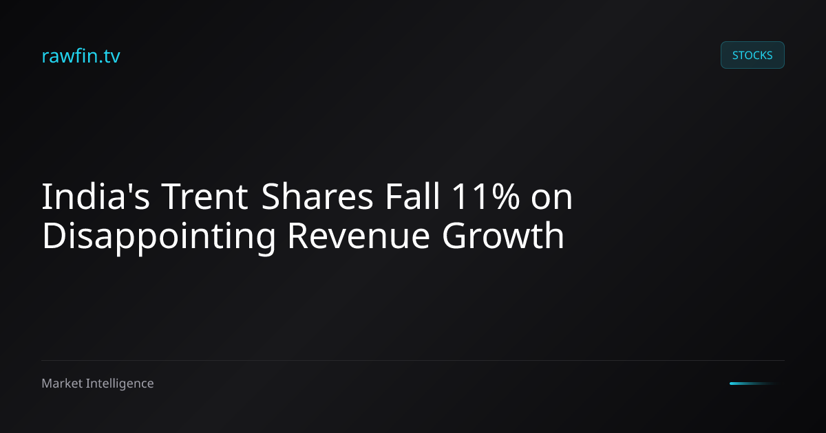 India's Trent Shares Fall 11% on Disappointing Revenue Growth