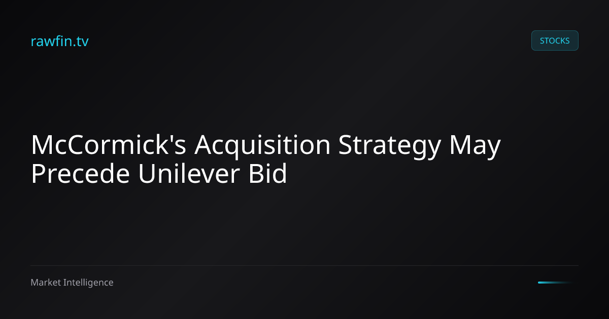 McCormick's Acquisition Strategy May Precede Unilever Bid