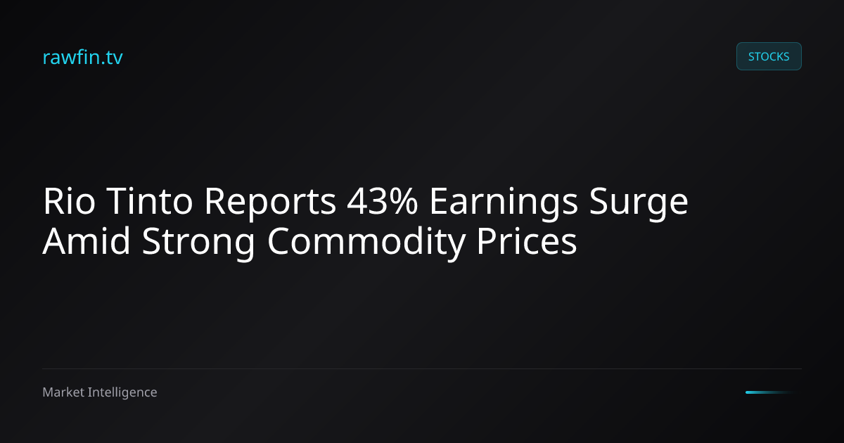 Rio Tinto Reports 43% Earnings Surge Amid Strong Commodity Prices